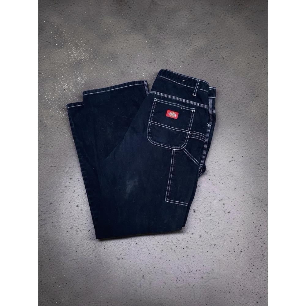 Dickies Women's 32x30 Skater Y2K Contrast Stitch Carpenter Pants Black
